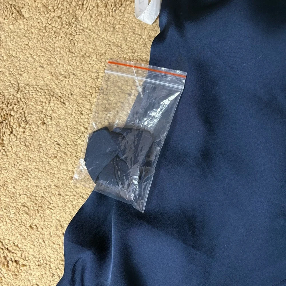 AZAZIE HAGRETTA One Shoulder Dark Navy Jumpsuit/Pantsuit Stretch Satin Dress 10 - Picture 5 of 9